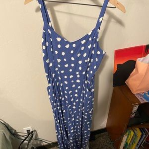 Blue dress with white polka dots, size large from Hawthorne.